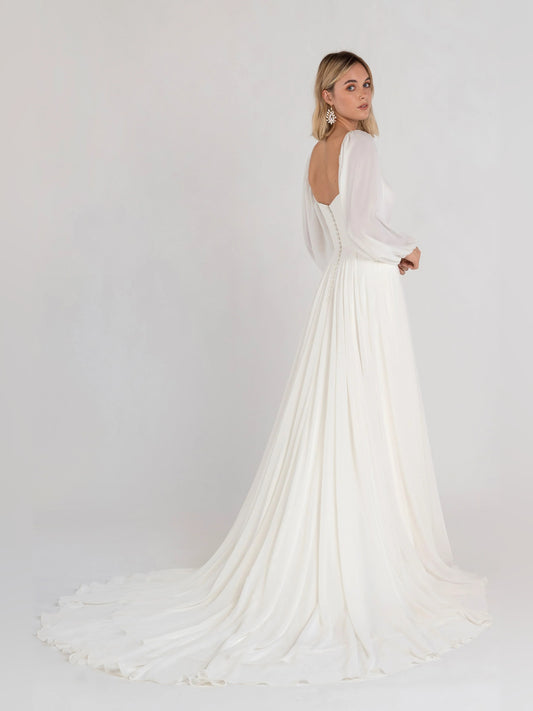 square neck a-line floor-length formal dress - image 2