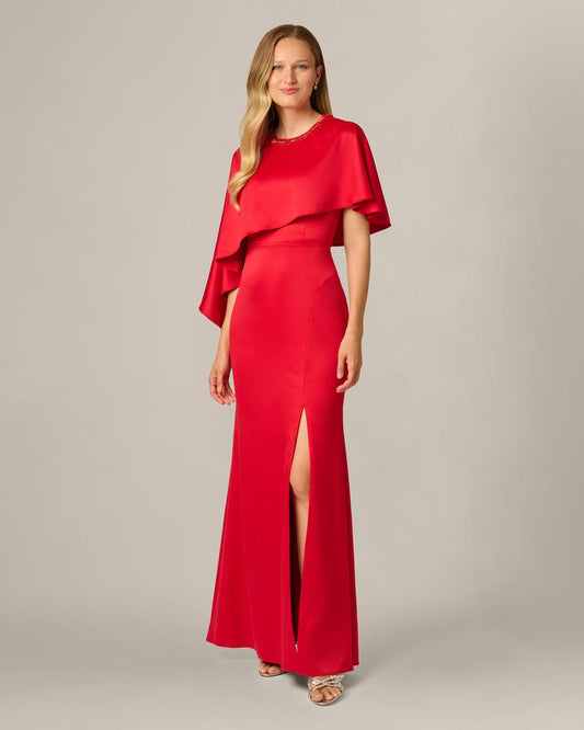 spaghetti strap a-line maxi mother of the bride dress - image 2