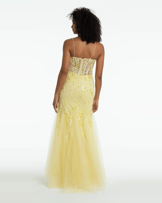 v neck mermaid maxi prom dress - image 2