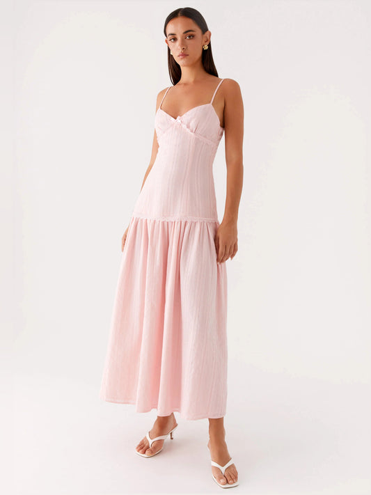 Pink midi formal dress, alternate view