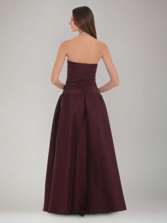 Cabernet maxi prom dress, alternate view showing the bodice and skirt