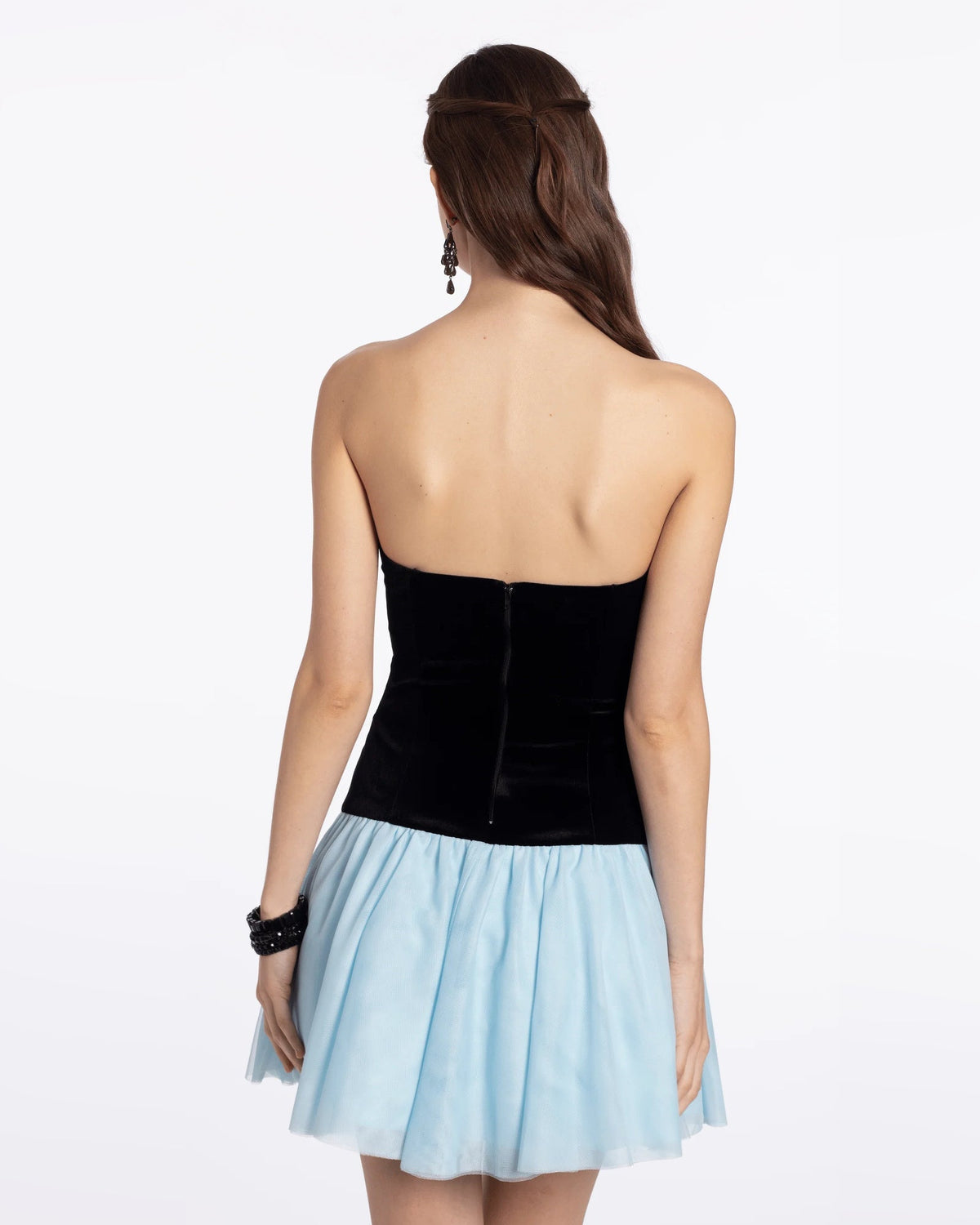 strapless a-line maxi homecoming dress - image 3