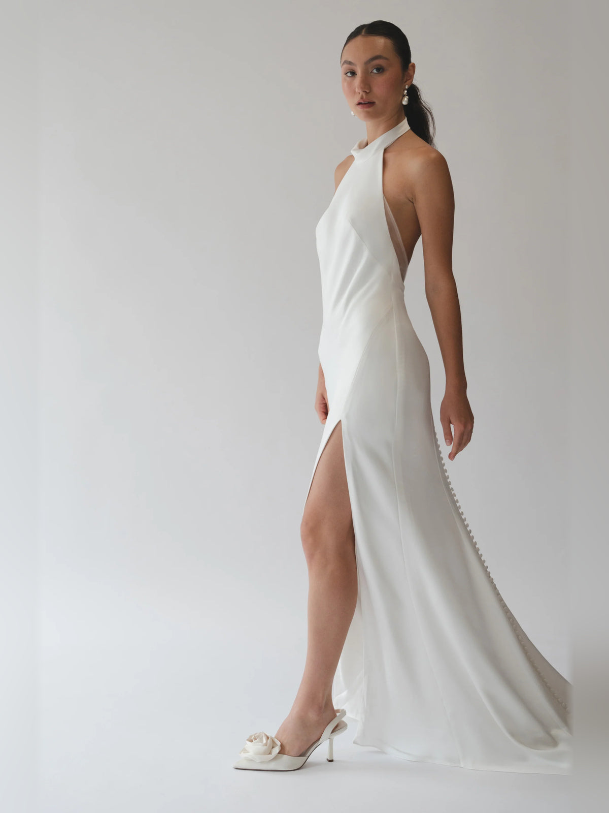 halter neck sheath floor-length formal dress - image 3