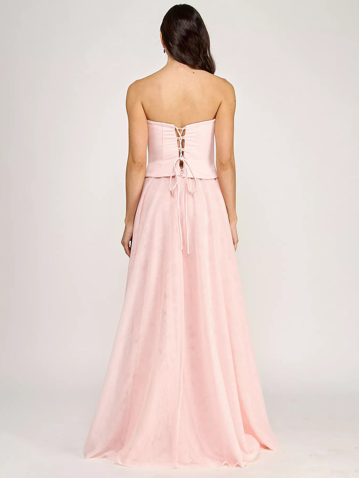 Blush Pink floor-length prom dress, alternate view showing the dress shape and hem