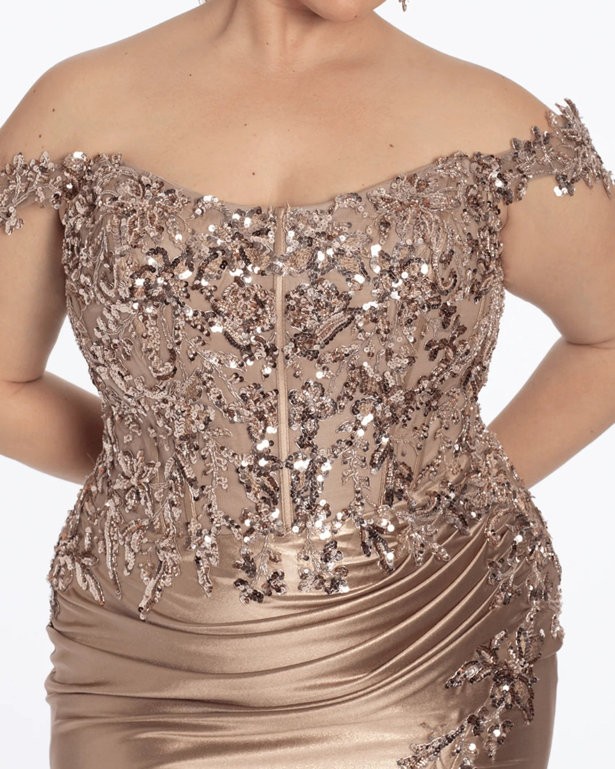 off shoulder column maxi prom dress - image 3