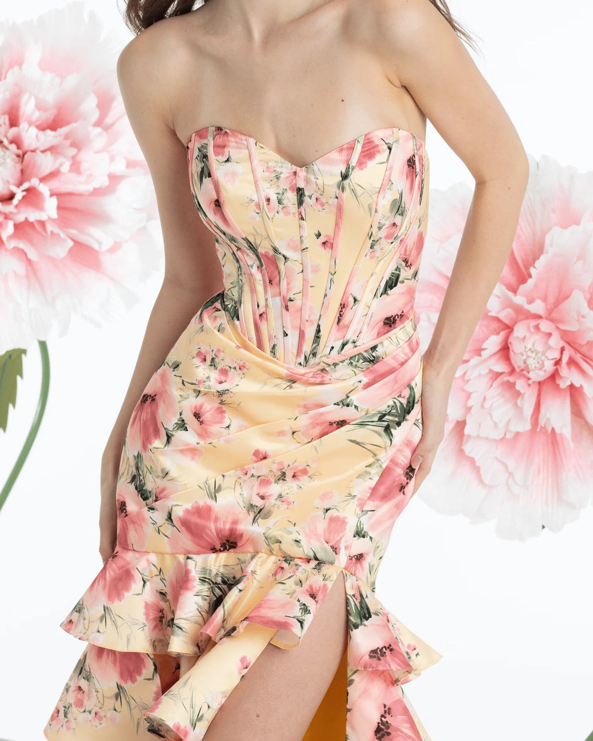 strapless mermaid maxi prom dress - image 3