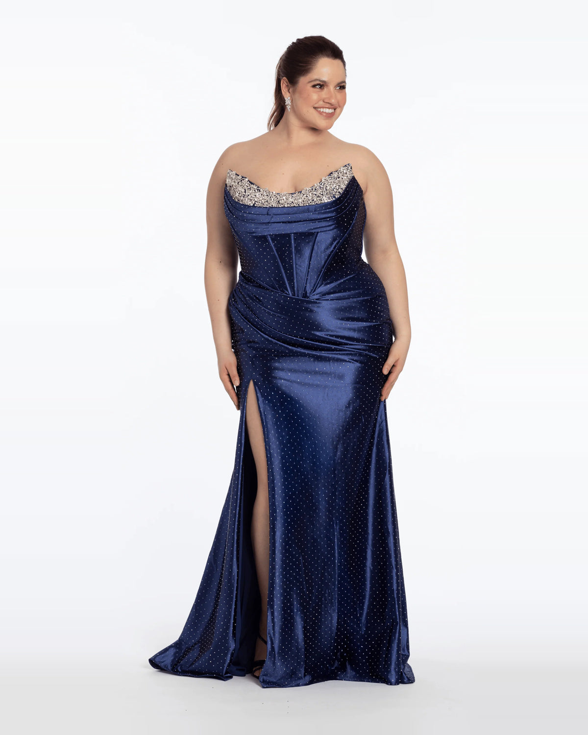 strapless column maxi prom dress - image 4