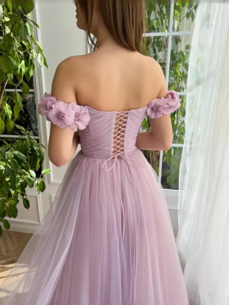 Lilac floor-length prom dress, alternate view showing the overall dress design