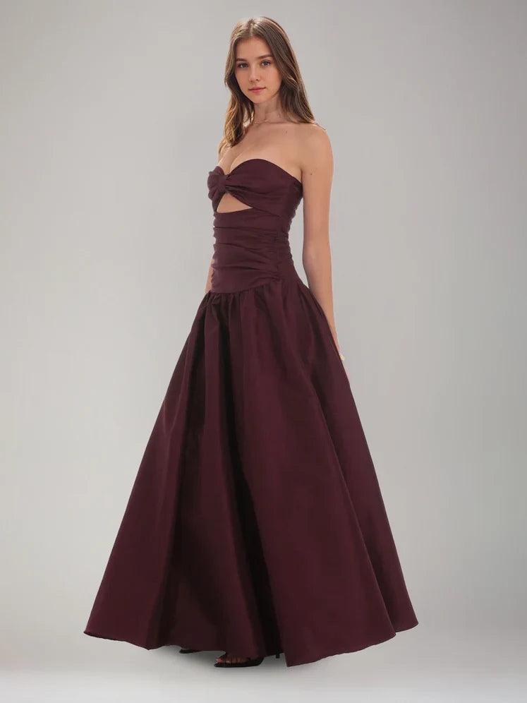 Cabernet maxi prom dress, alternate view showing the overall dress design