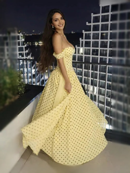 As Picture maxi prom dress, alternate view showing the overall dress design