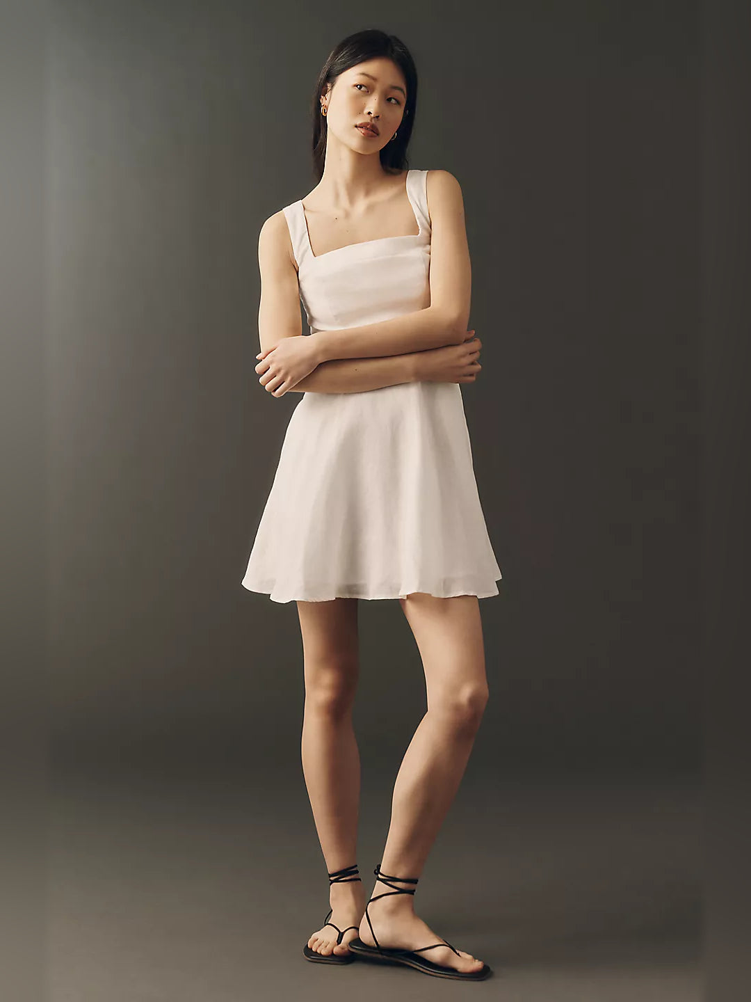 Orange mini homecoming dress, alternate view showing the overall dress design