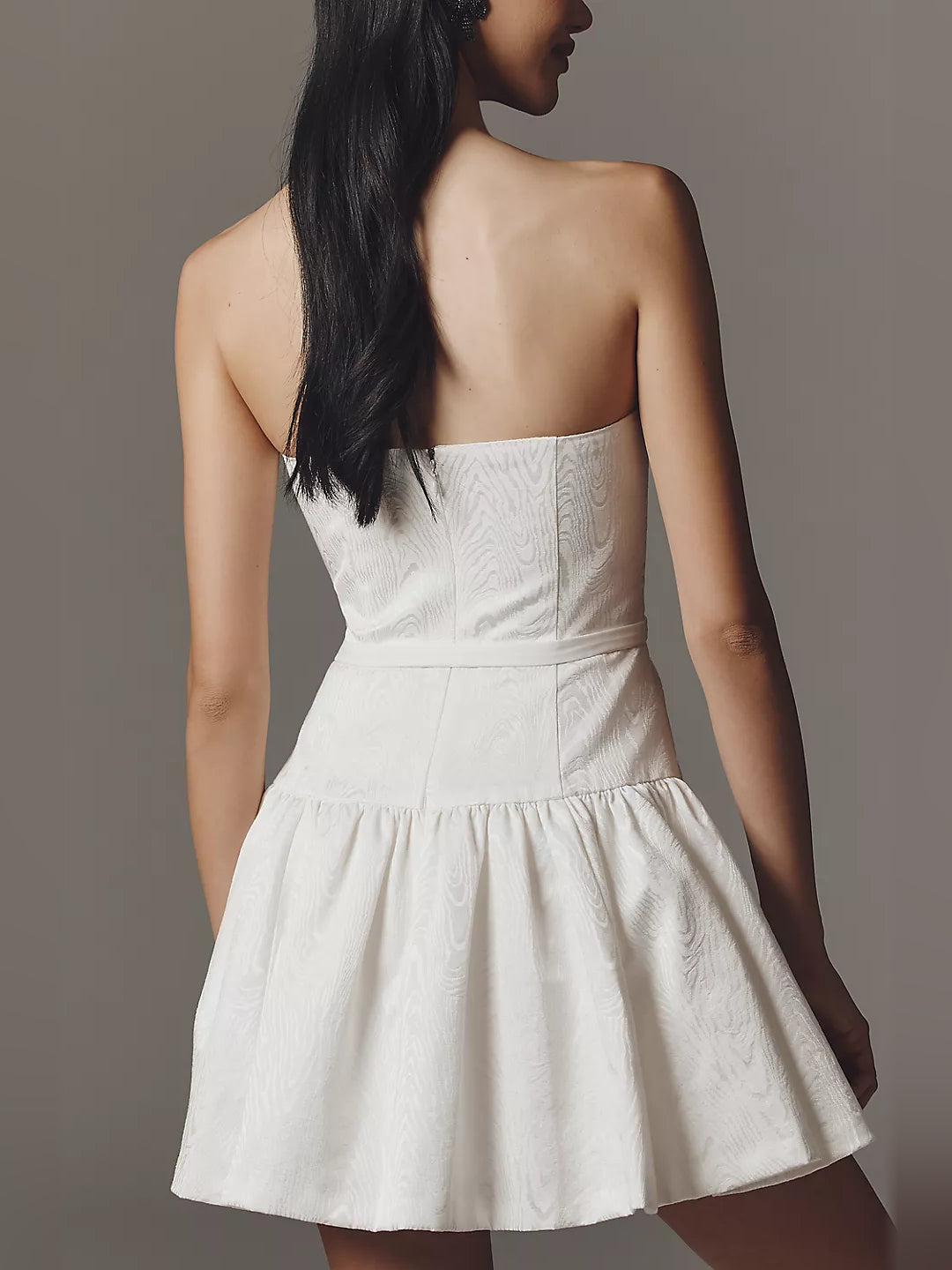 Orange mini homecoming dress, alternate view showing the overall dress design