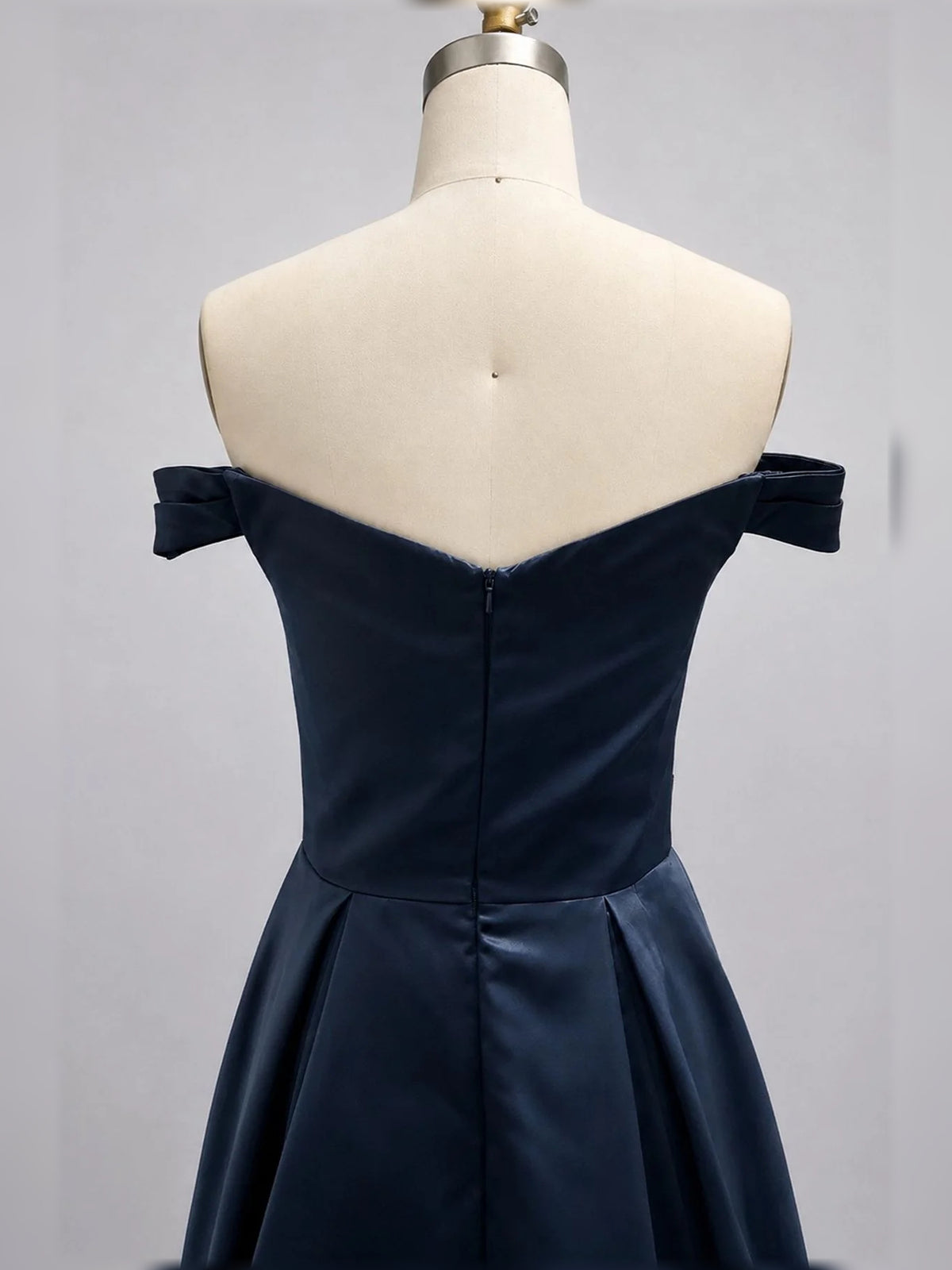 Navy Blue floor-length mother of the bride dress, alternate view showing the overall dress design
