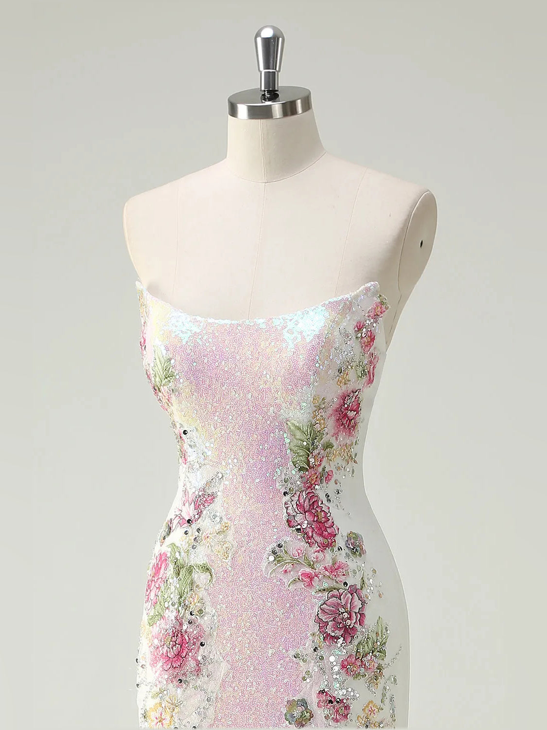 As Picture maxi prom dress, alternate view showing the skirt and hem