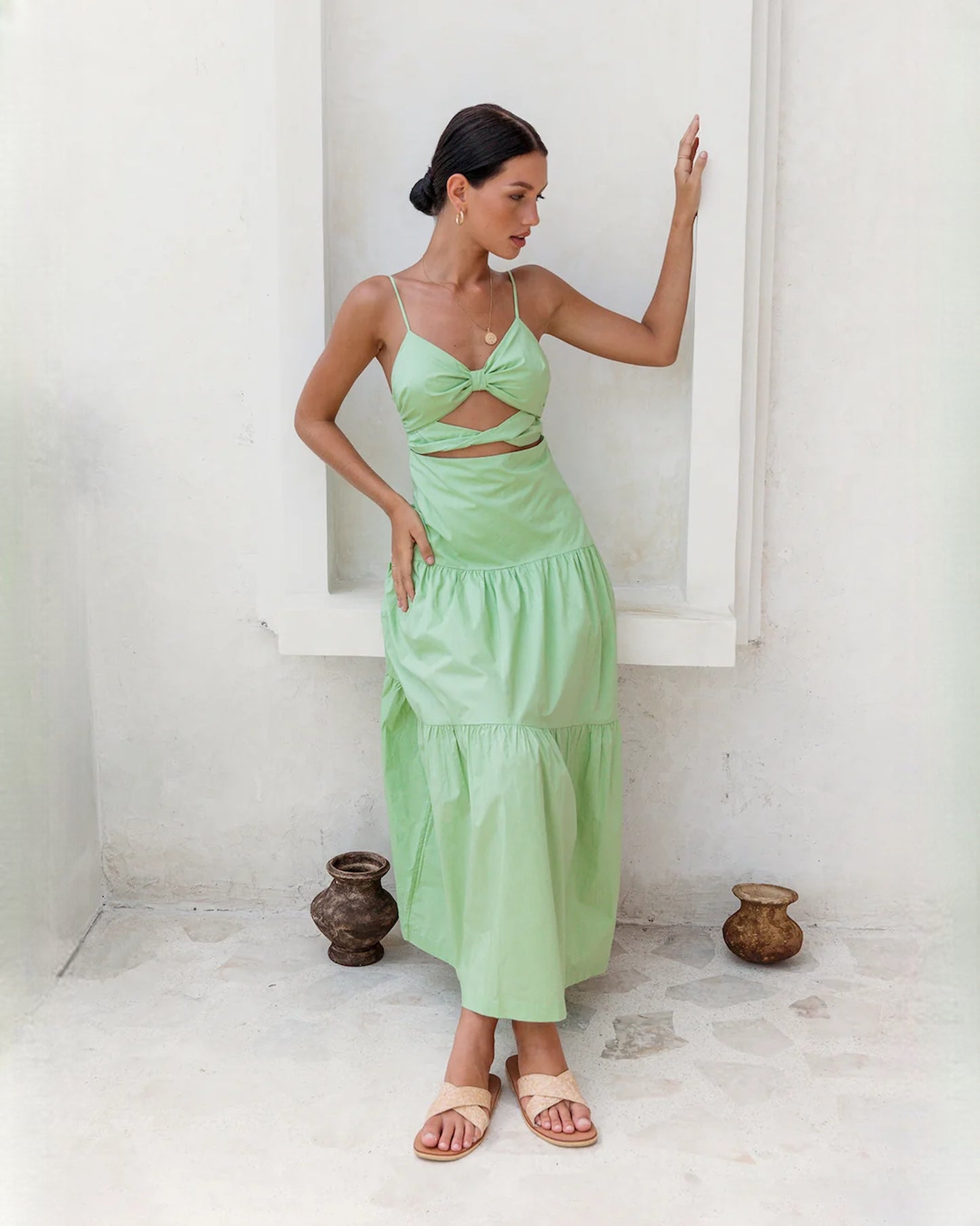 sleeveless chiffon a-line maxi bridesmaid dress - image 5