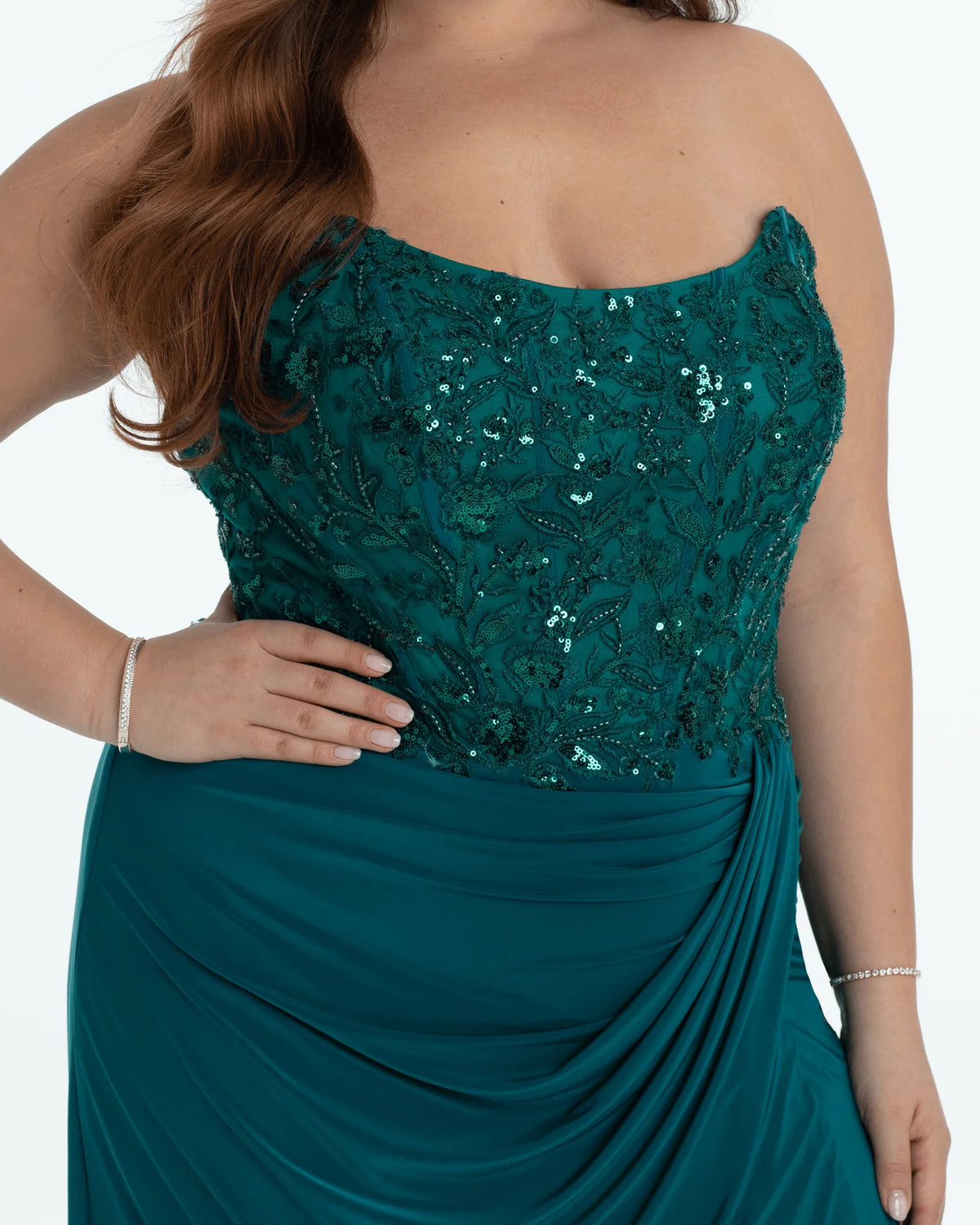 strapless column maxi prom dress - image 5
