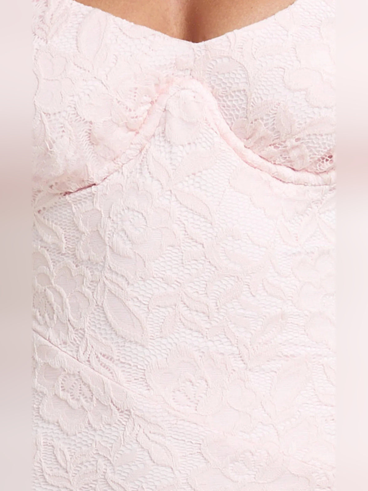 Pink mini homecoming dress, alternate view showing the skirt and hem