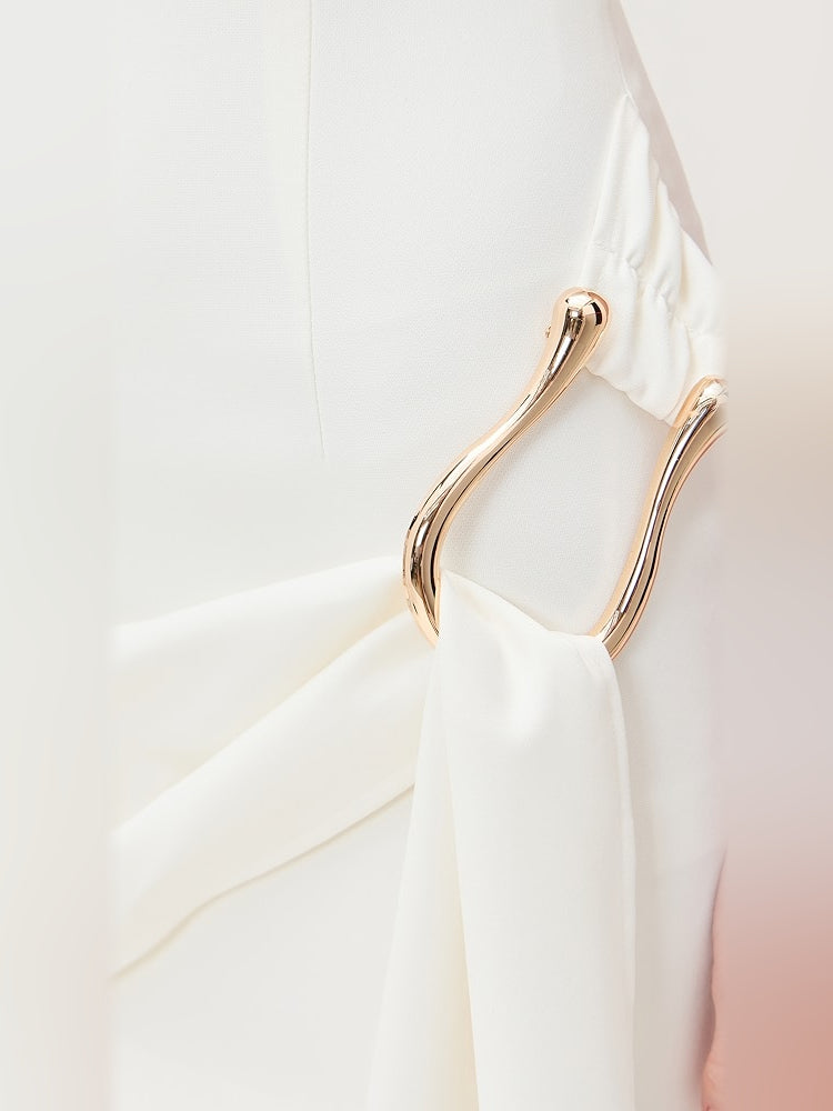 Orange mini homecoming dress, alternate view showing the full-length profile