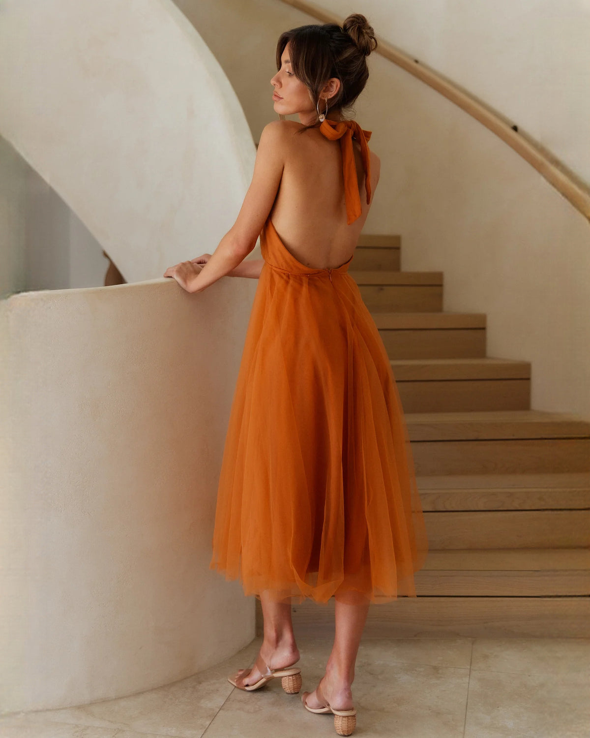 sleeveless chiffon a-line maxi bridesmaid dress - image 7