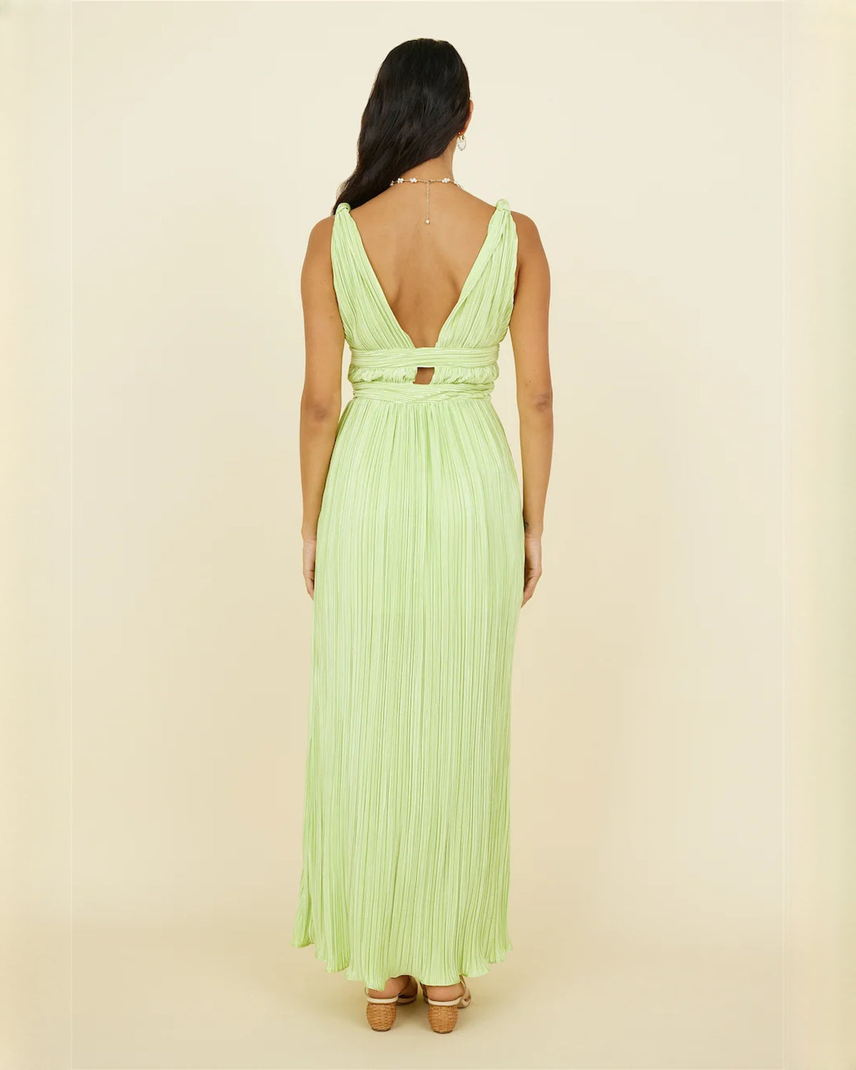 sleeveless chiffon a-line maxi bridesmaid dress - image 7