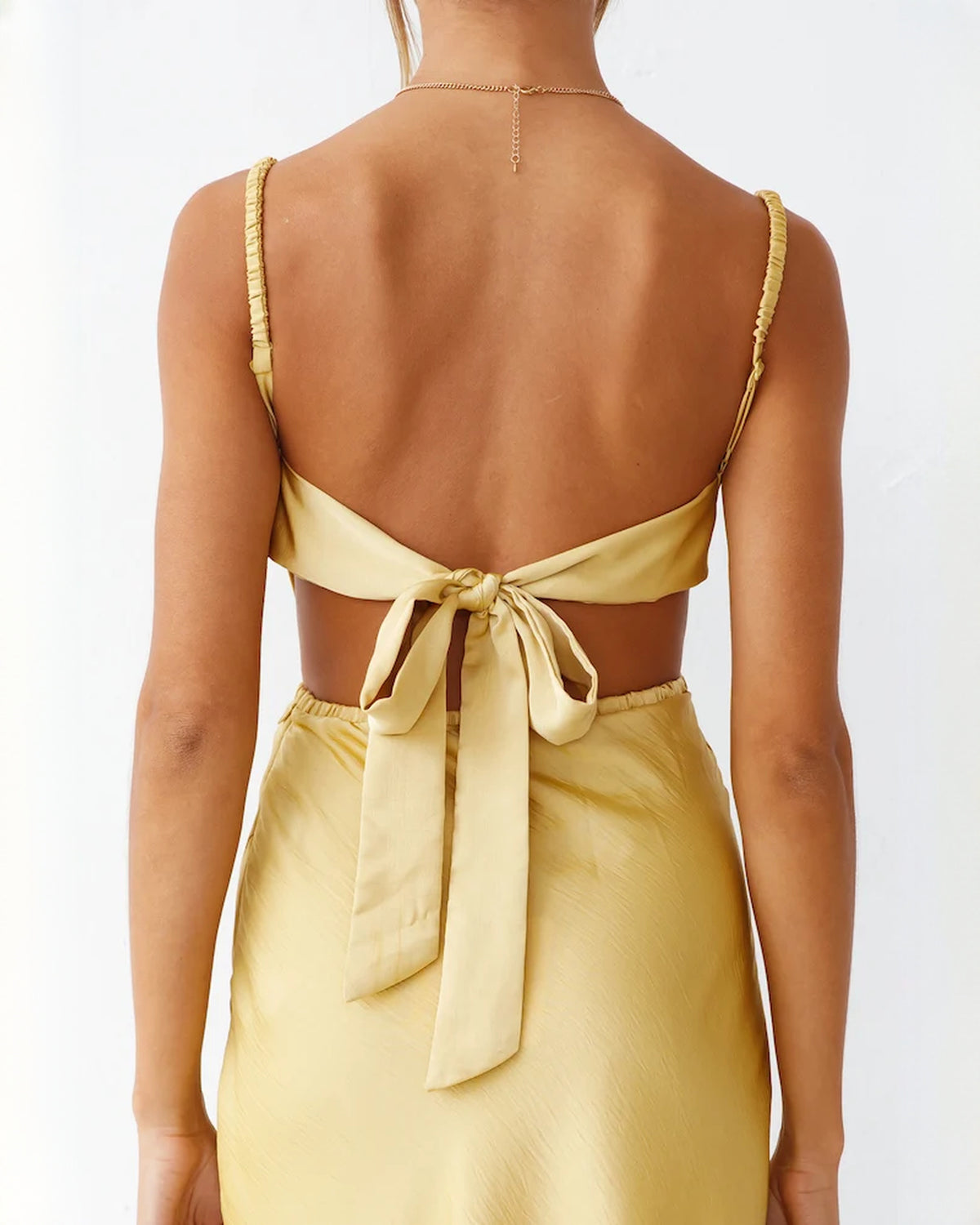 sleeveless satin a-line maxi bridesmaid dress - image 11