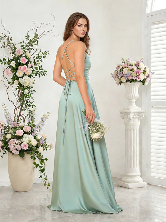 open back halter bridesmaid dress with high low overlay dress - image 2
