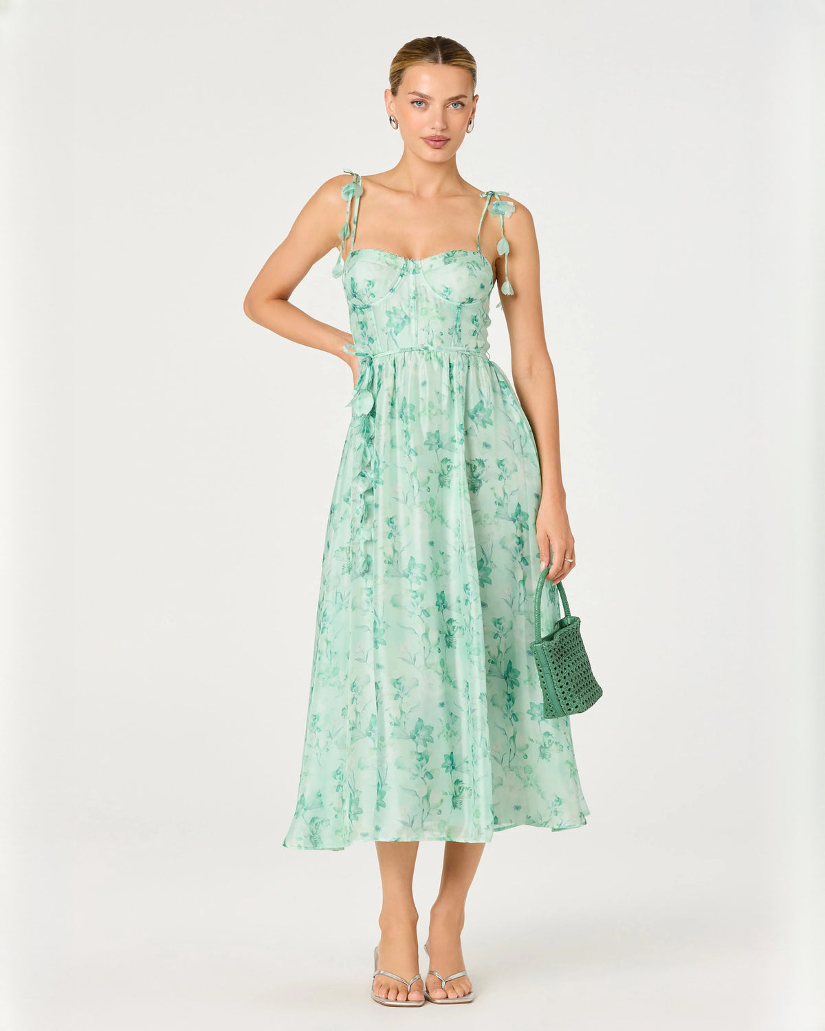 Modern Wedding Reception Sleeveless Chiffon A-Line Midi Bridesmaid Dress