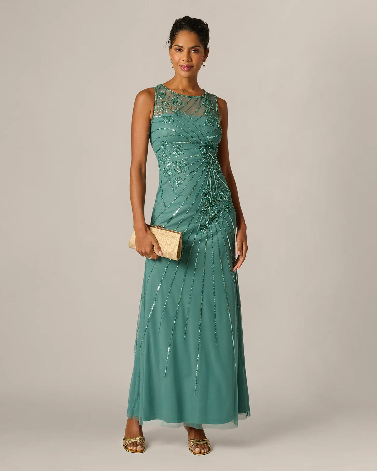 Floral Print Mermaid Maxi Mother of the Bride Dress for Wedding Banquet