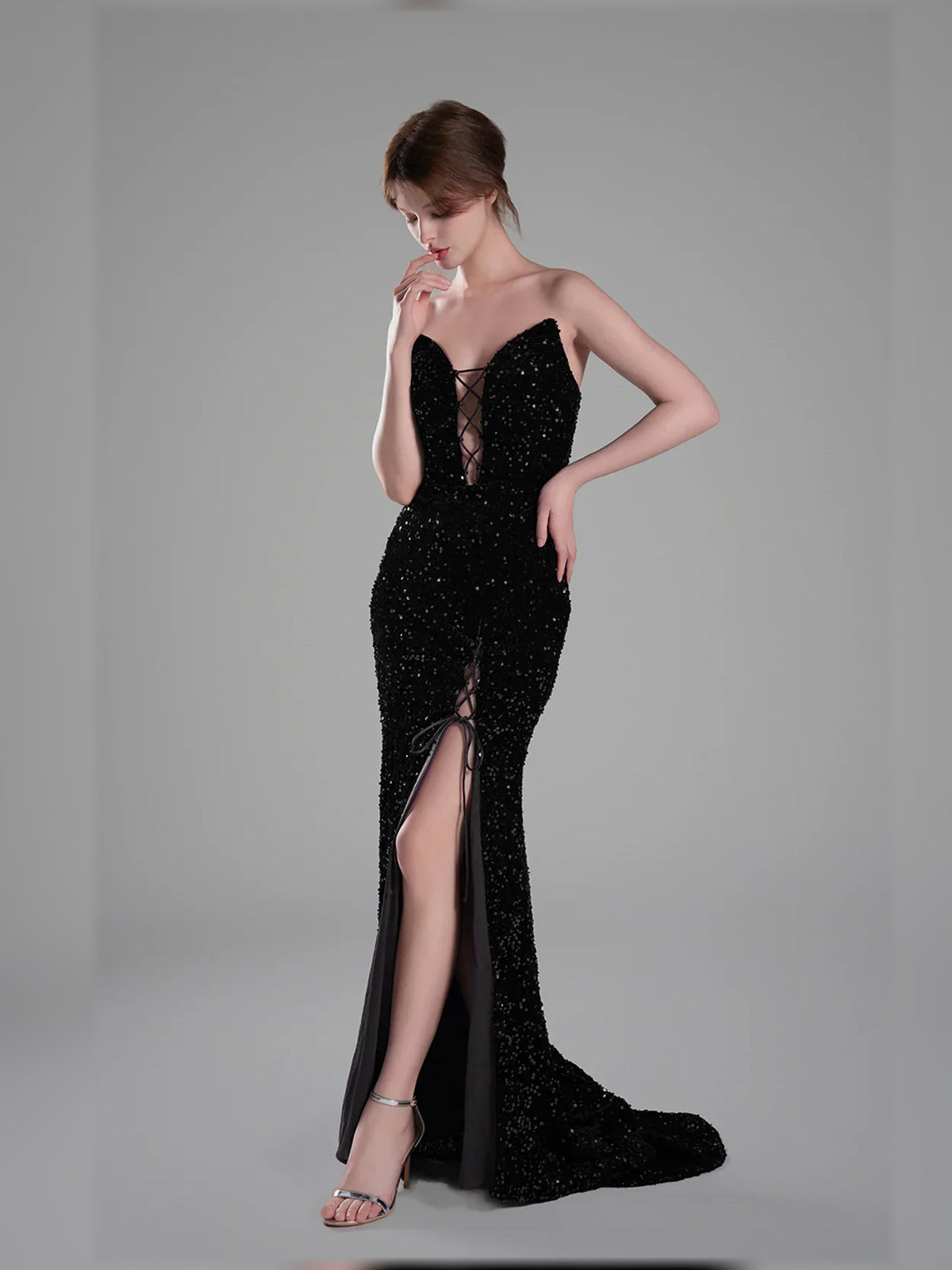 Sweetheart Slit Mermaid Floor-Length Formal Dress