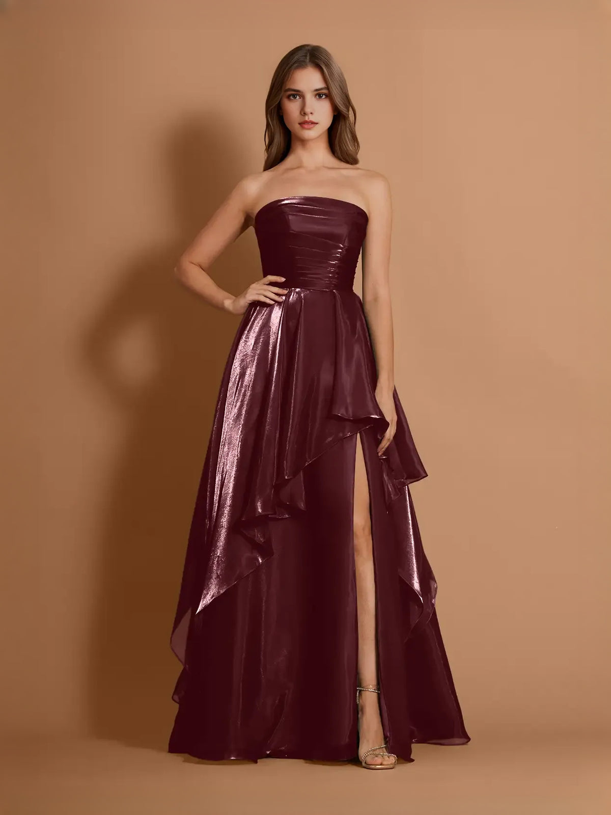 Ruched Slit Sweetheart A-Line Maxi Tulle Prom Dress for Gala