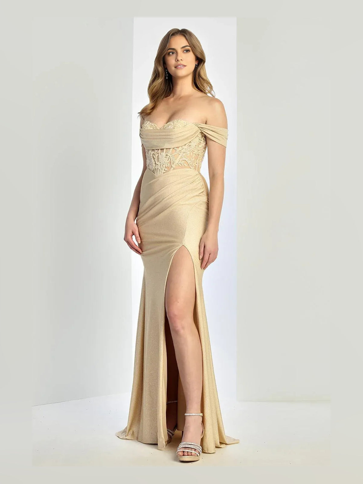 Ruched Draped Floral Slit Sweetheart Mermaid Floor-Length Prom Dress for Hotel Gala