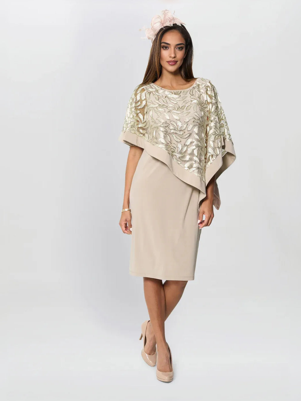 Sequin Sheath Knee-Length Mother of the Bride Dress for Engagement Dinner