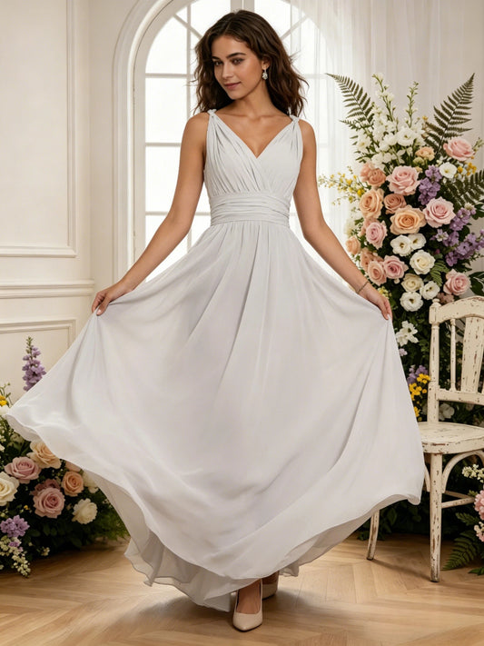 elegant a line floor length gown