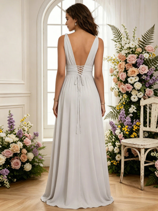 flowing chiffon maxi skirt front view
