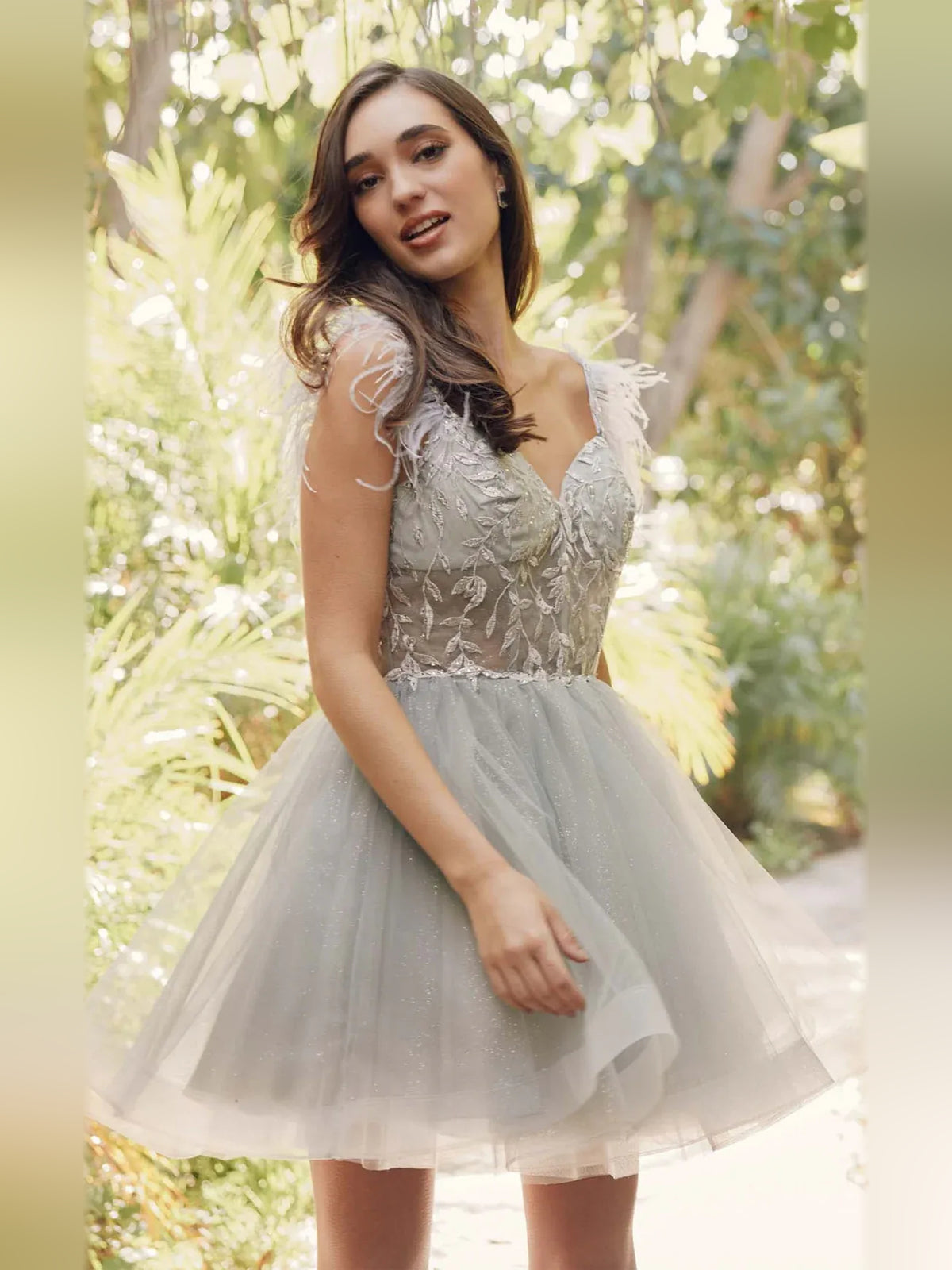 Glitter Sweetheart A-Line Mini Tulle Homecoming Dress for Reception Party