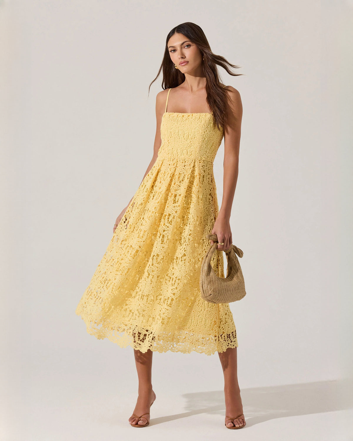 Modern Wedding Party Sleeveless Mesh A-Line Midi Bridesmaid Dress
