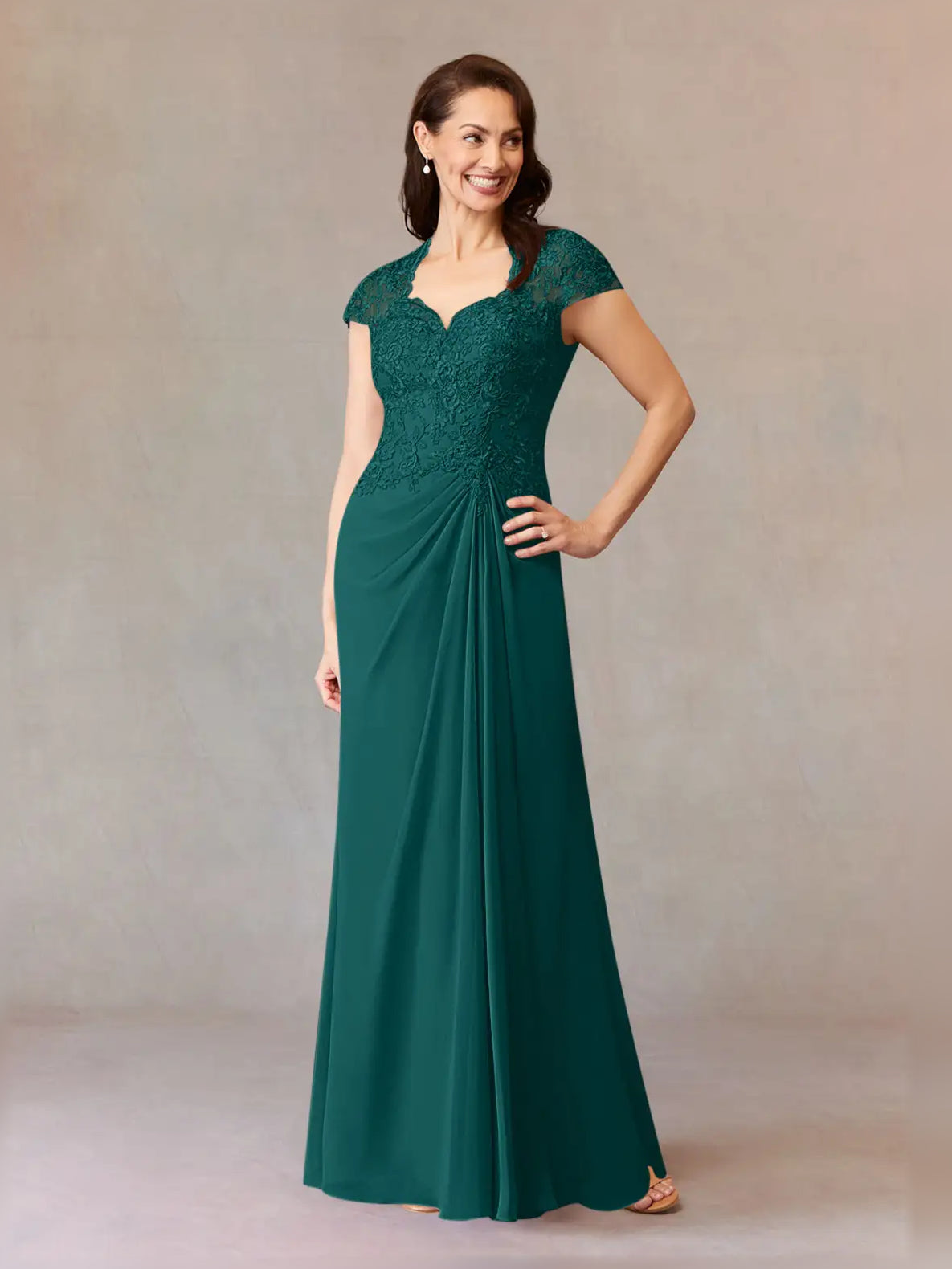 Sweetheart A-Line Maxi Chiffon Mother of the Bride Dress for Evening Reception