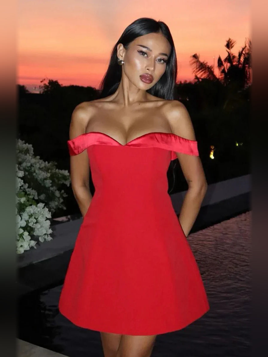 Sweetheart A-Line Mini Crepe Homecoming Dress for Cocktail Evening