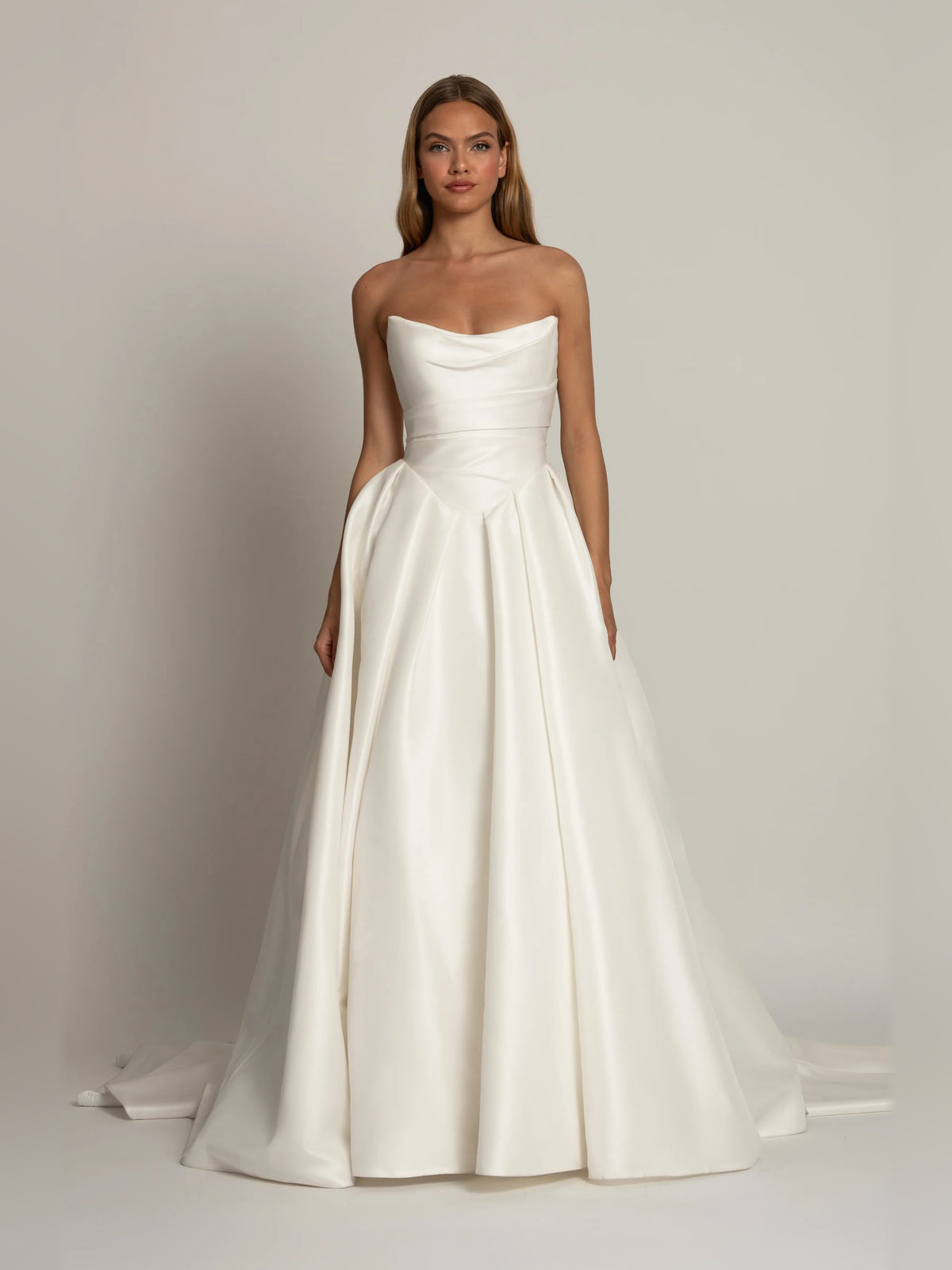 Pleated Draped Ball-Gown Floor-Length Formal Dress for Special Occasion