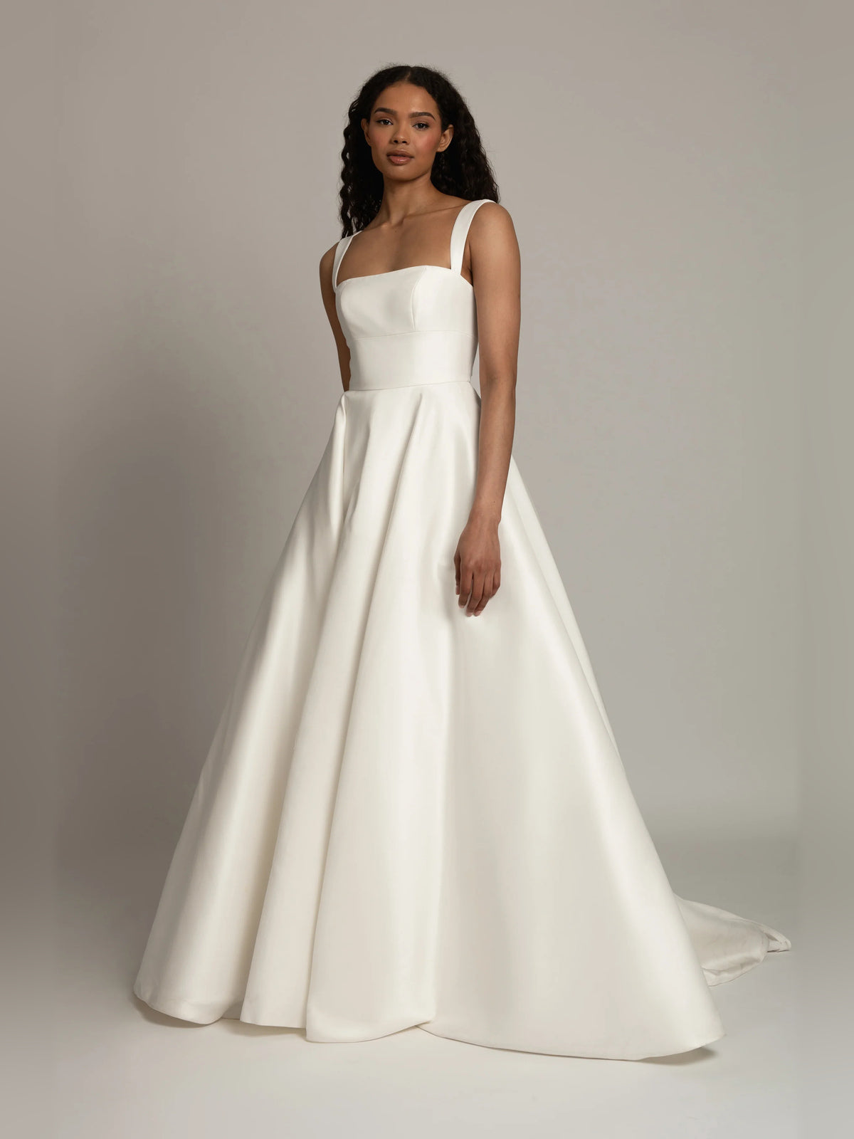 Square Neck Ball-Gown Floor-Length Formal Dress for Autumn Reception