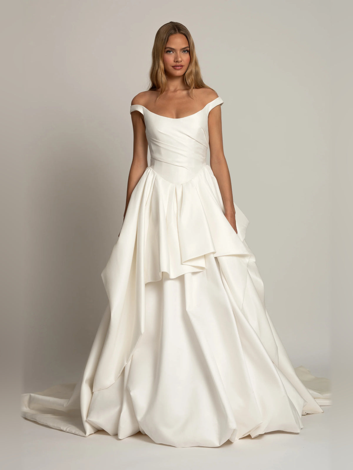 Off Shoulder Ball-Gown High-Low Formal Dress for Engagement Party