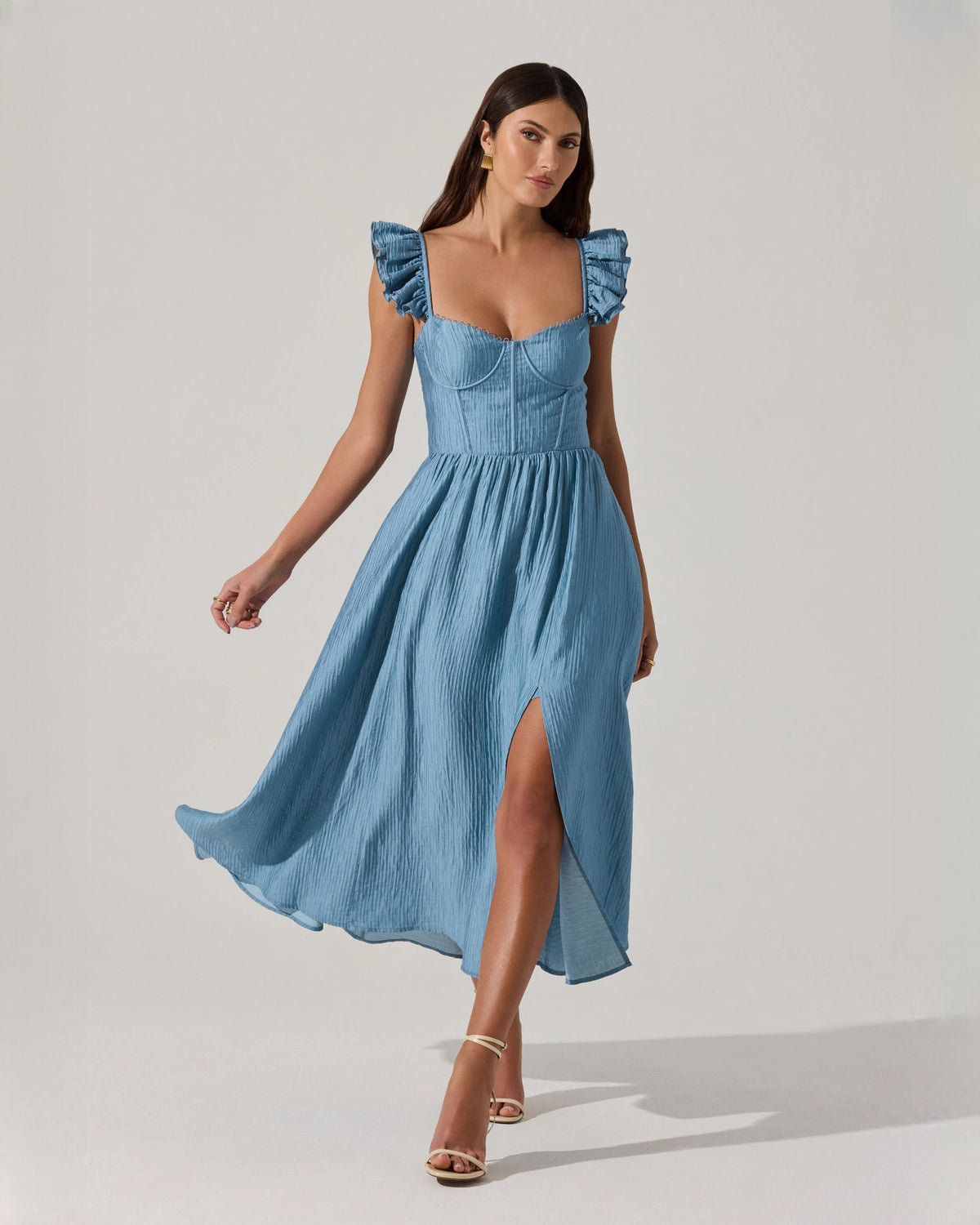 Elegant Bridal Celebration Sweetheart Structured Satin A-Line Midi Bridesmaid Dress