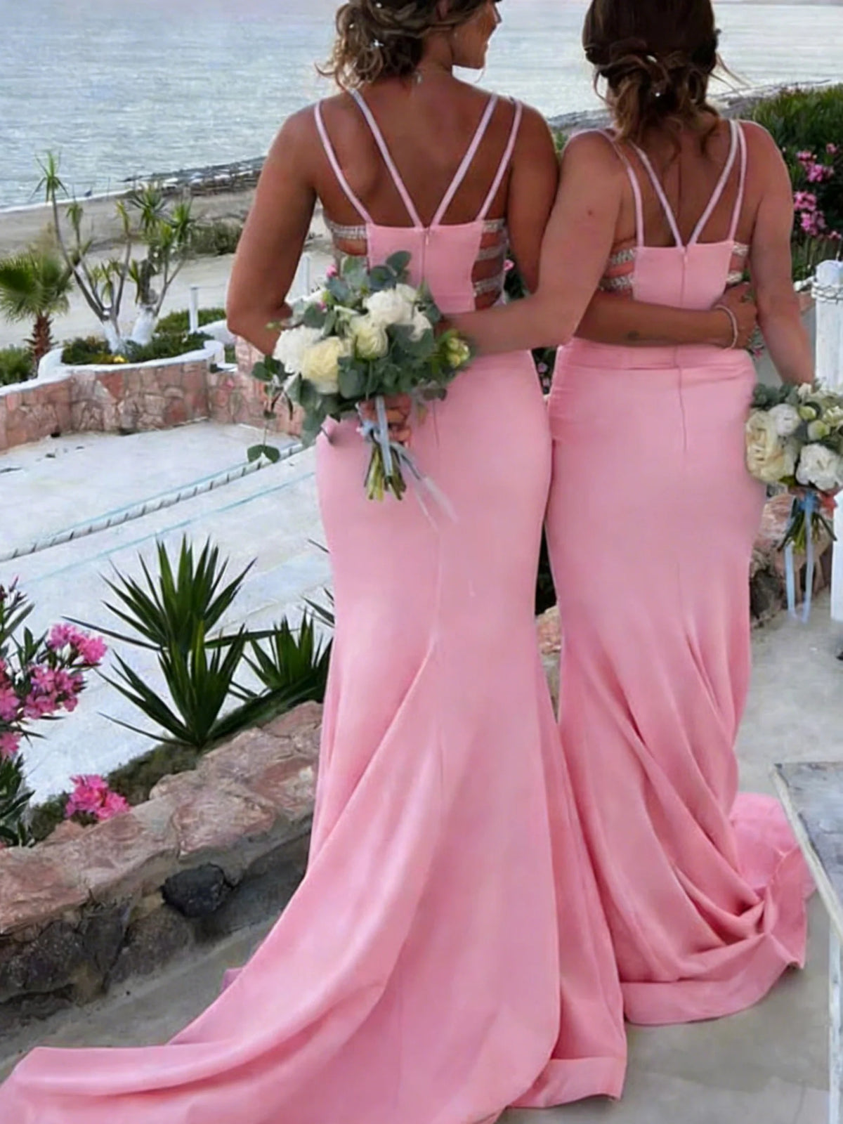 Ruched Sweetheart Sheath Floor-Length Satin Bridesmaid Dress for Destination Wedding