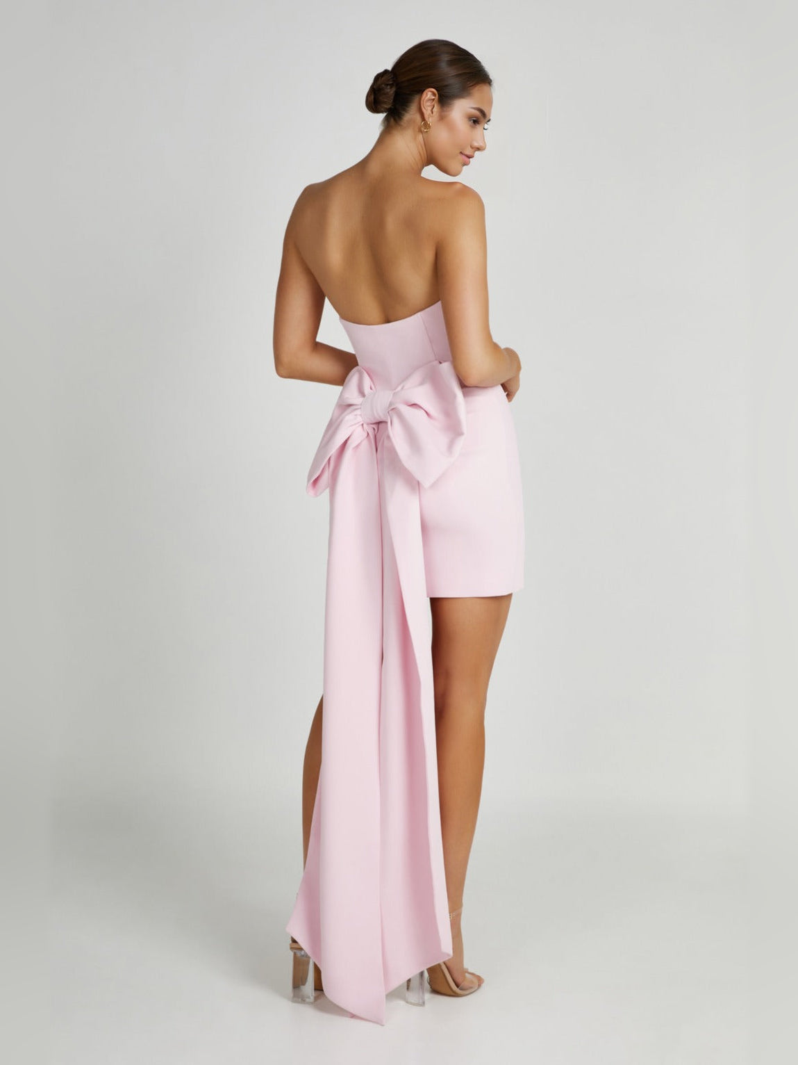 Bow Strapless Mini Homecoming Dress for Holiday Party