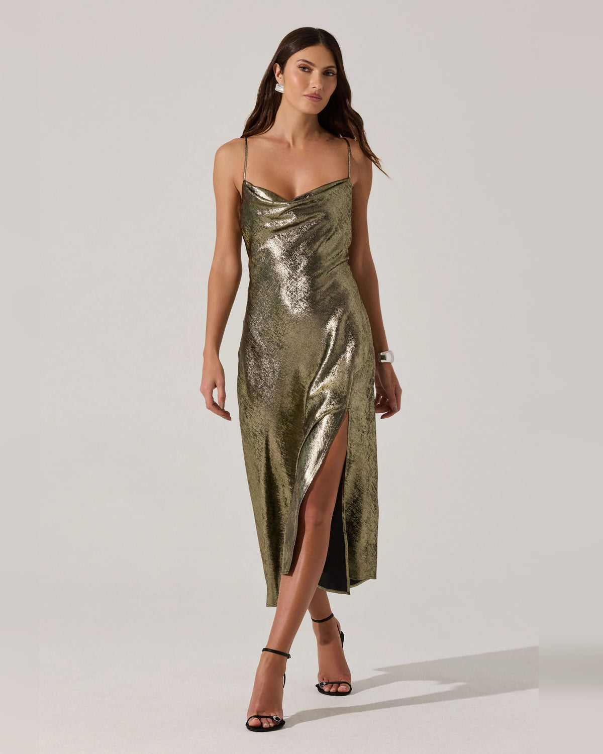 Spaghetti Strap A-Line Midi Formal Dress for Bridal Shower