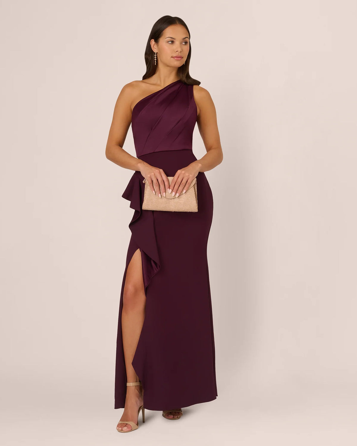 One-Shoulder Mermaid Maxi Mother of the Bride Dress for Bridal Luncheon