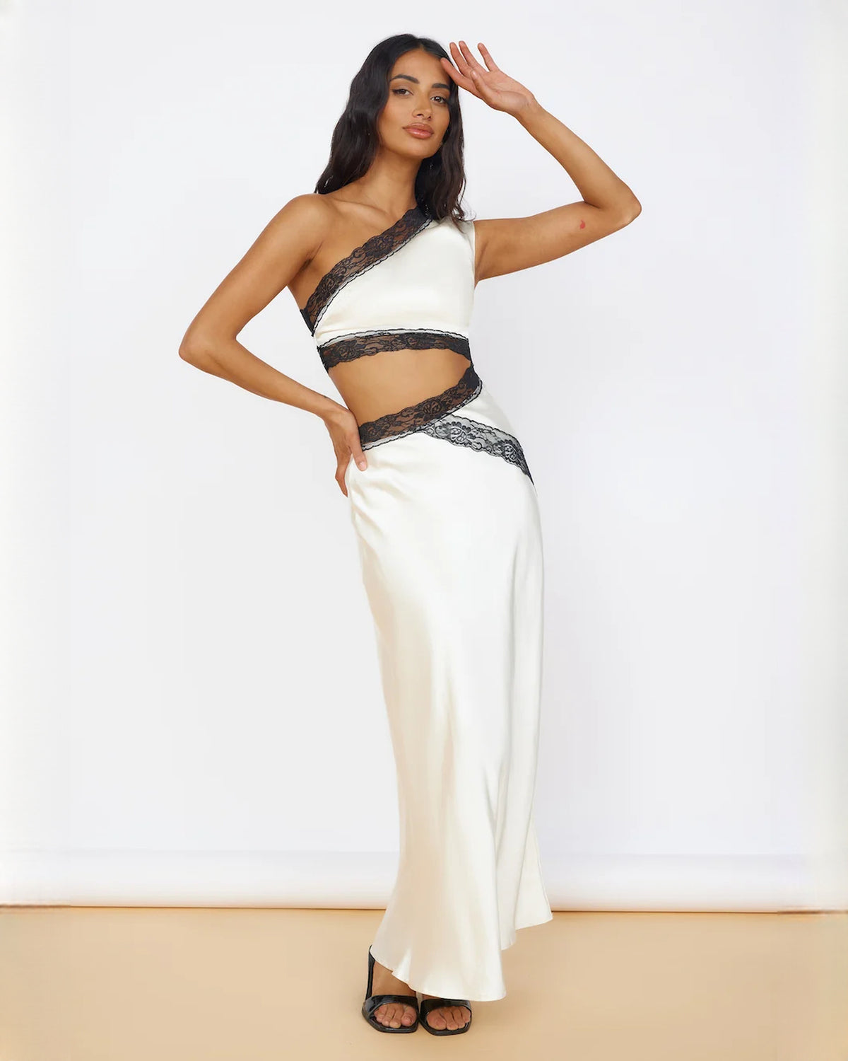 Modern Destination Wedding Party Sleeveless Structured Satin A-Line Maxi Bridesmaid Dress