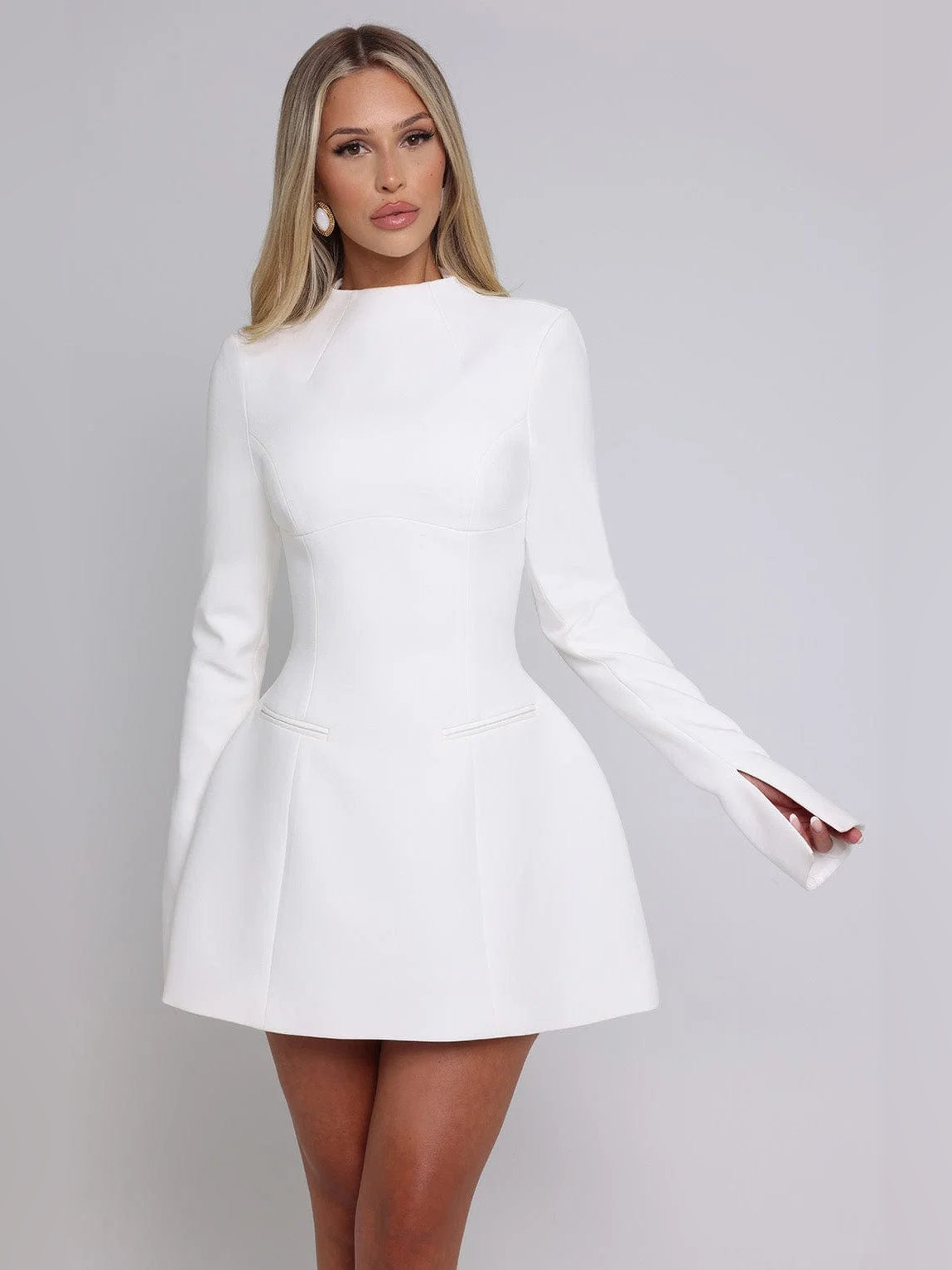 High Neck Fitted Mini Homecoming Dress for Club Formal