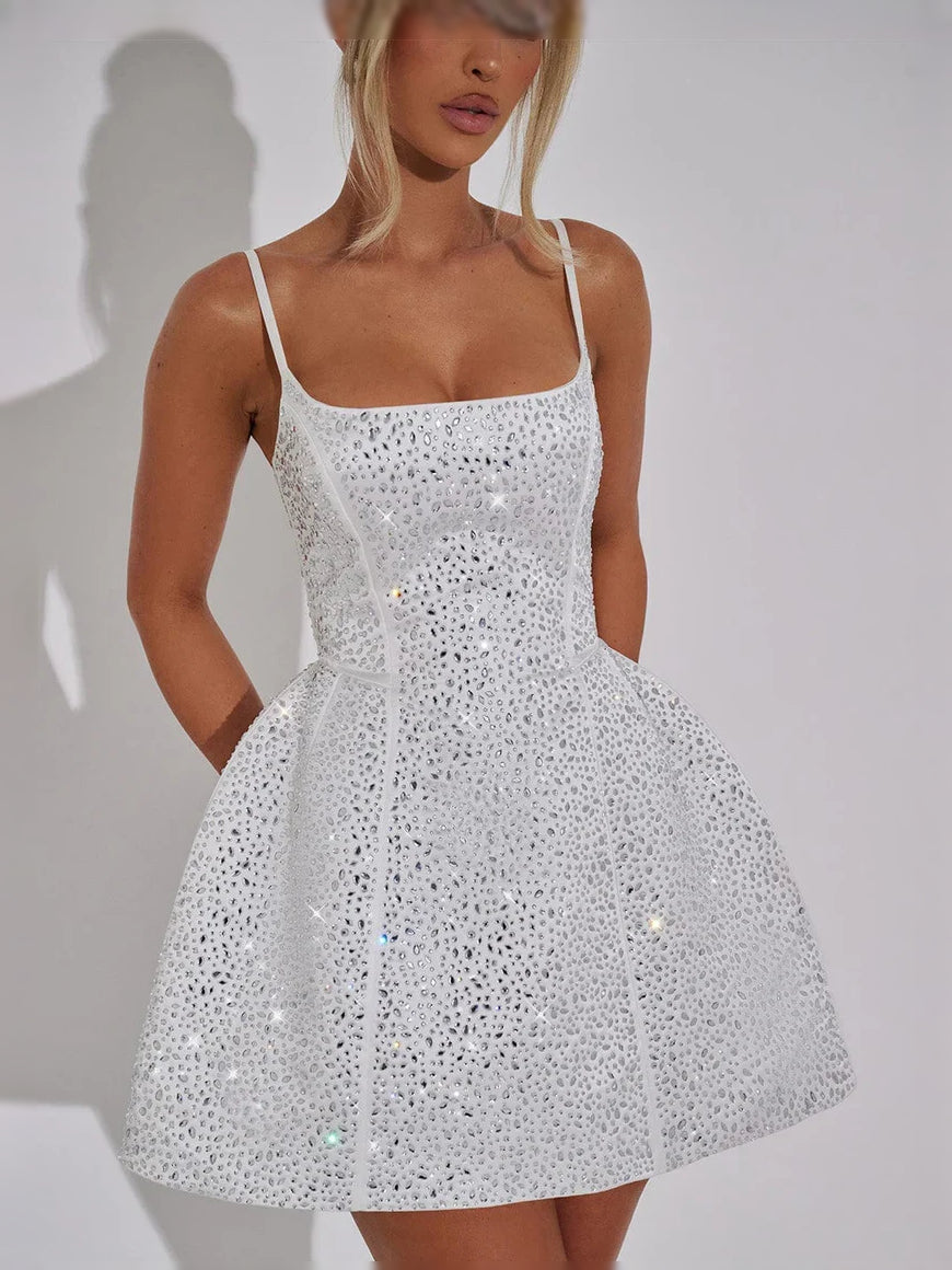 Square Neck Mini Formal Dress