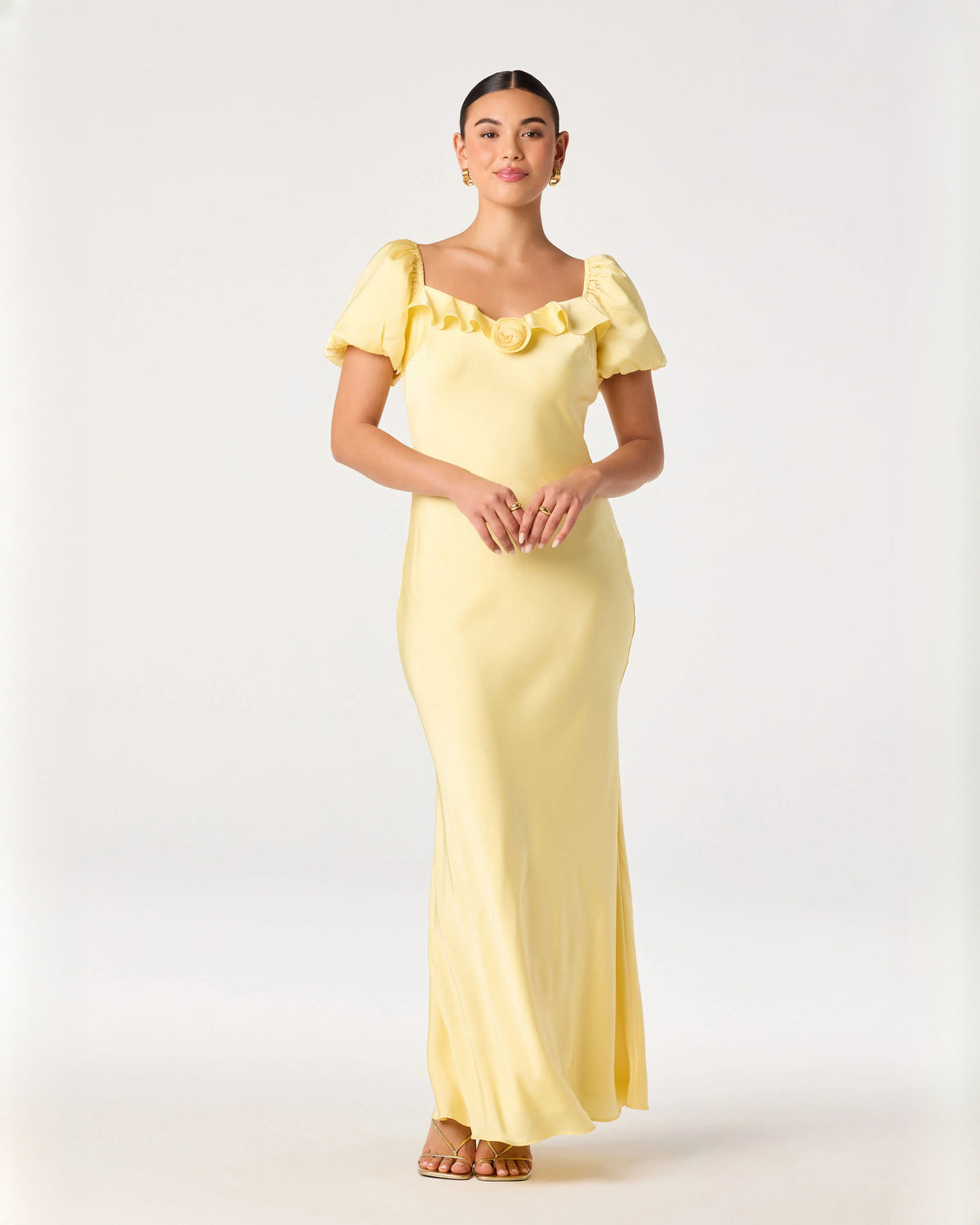 Refined Wedding Ceremony Sleeveless Satin A-Line Maxi Bridesmaid Dress